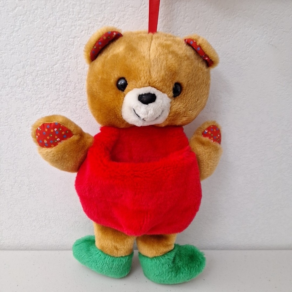 Vintage 1980's Gerber Products Company GIRL TEDDY BEAR Christmas Stocking 16" - Picture 3 of 9